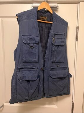 Eddie Bauer Slate Blue Multi-Pocket Utility Vest